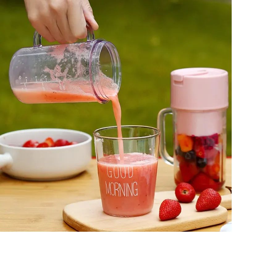 Portable Fruit Juicer With Straw USB Electric Stainless Steel