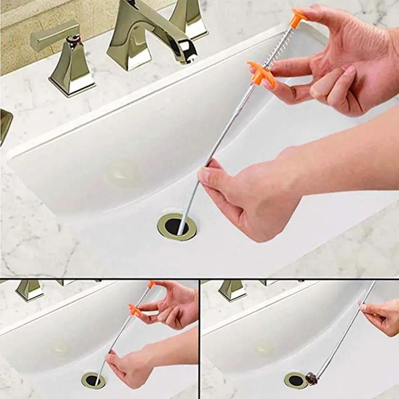 Bendable Drain Clog Dredge Tools Water Sink Cleaning Hook