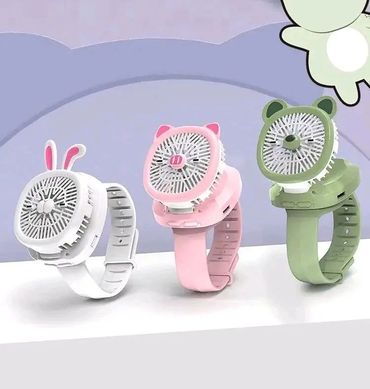 Watch Fan Cartoon With Wrist Strap Rechargeable